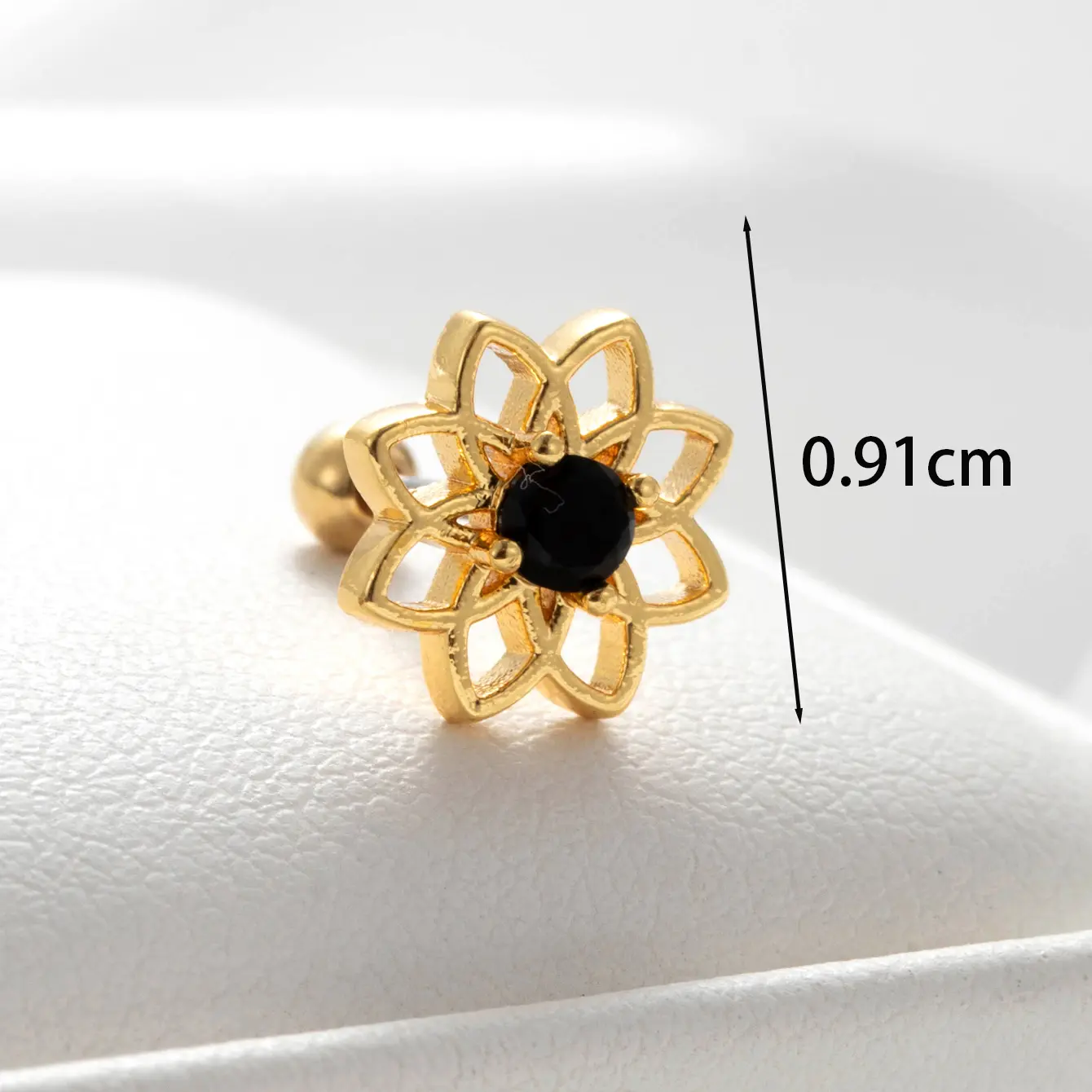 1 Piece Simple Series Classic Flower   Gold Color  Women's Stud Earrings h5 